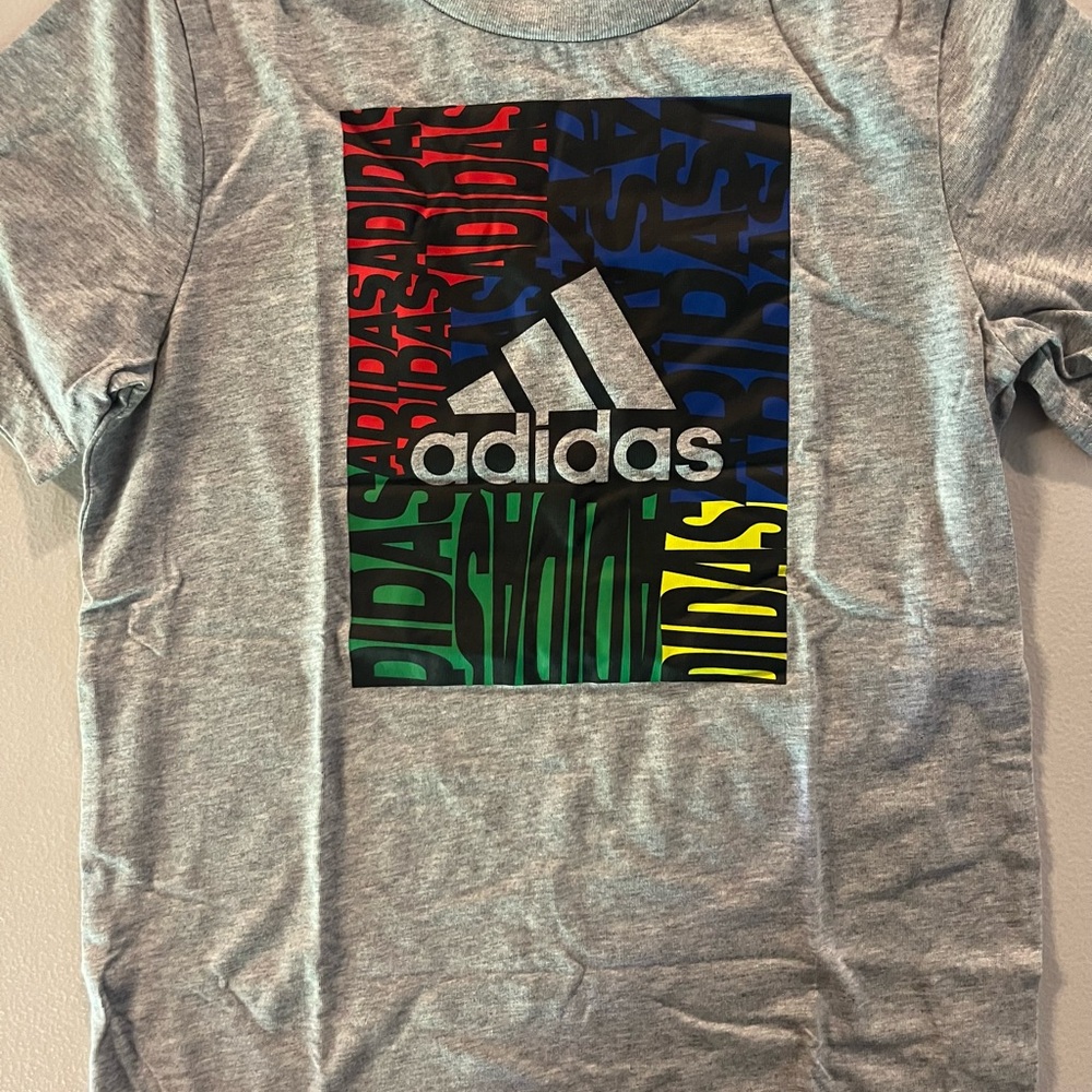 Adidas Gray and Red Short Sleeve Tee *3for$15*
